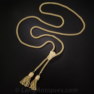 Yellow Gold Tassel Necklace 
