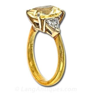 Yellow Sapphire and Diamond Ring