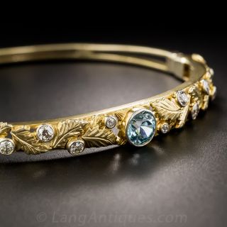 Zircon and Diamond Bangle Bracelet - 1