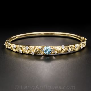 Zircon and Diamond Bangle Bracelet