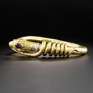 Zolotas Garnet Snake Bangle - 2