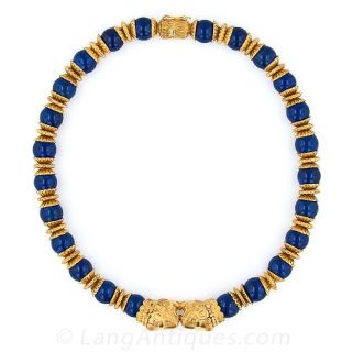 Zolotas Lapis Lazuli and 22K Gold Necklace - 1