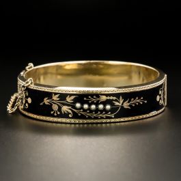 Victorian Taille d' Epargne Bangle Bracelet
