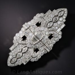 French 1940s Platinum Diamond Dress Clips