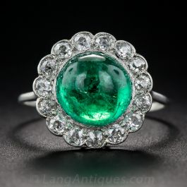 Antique cabochon sale emerald ring