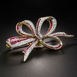 Diamond and Ruby Bow Brooch – MDVII