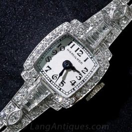 Ladies Vintage Hamilton Platinum and Diamond Watch