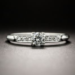 Platinum .23 Carat Vintage Diamond Engagement Ring