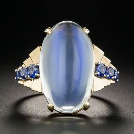 Raymond Yard Retro Moonstone and Sapphire Ring