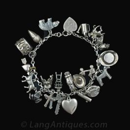 1950s Fully Loaded Silver Charm Bracelet
