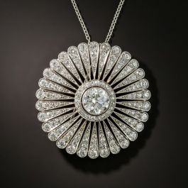 Edwardian Diamond & Platinum filigree Necklace - Fereshteh Broumand Inc