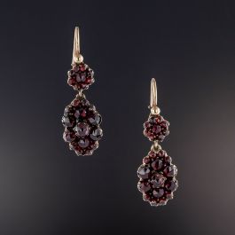 Details about   Sterling Silver Natural GARNET Victorian Dangle Earrings #6461...Handmade USA 