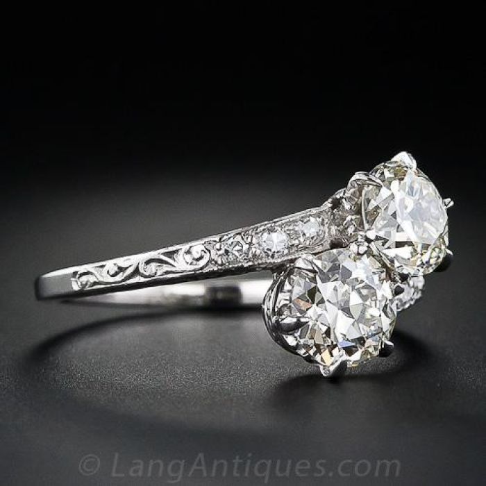 1.68 Carat Twin-Diamond Ring, Circa 1920 1.68 Carat Twin-Diamond Ring, Circa 1920