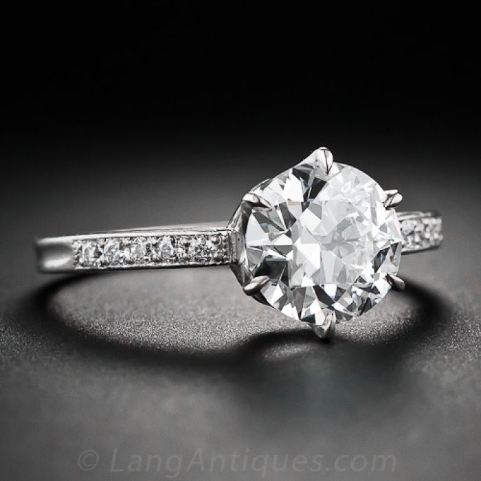 1.89 Ct. GIA G-VVS2 Vintage Diamond Engagement Ring by Shreve and Co.