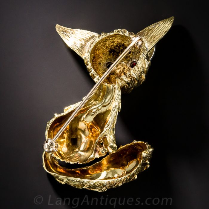 18K Gold Fox Pin