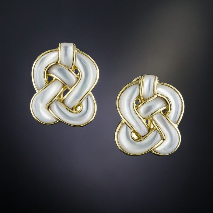 ANGELA CUMMINGS ピアス 18k-mother-of-pearl-celtic-