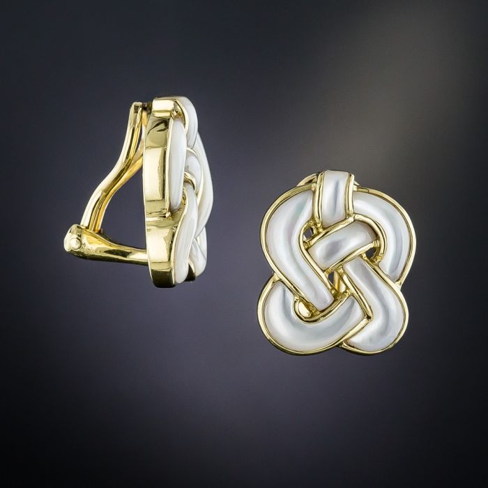 ANGELA CUMMINGS ピアス 18K Mother-of-Pearl Celtic Knot Earrings by Angela Cummings