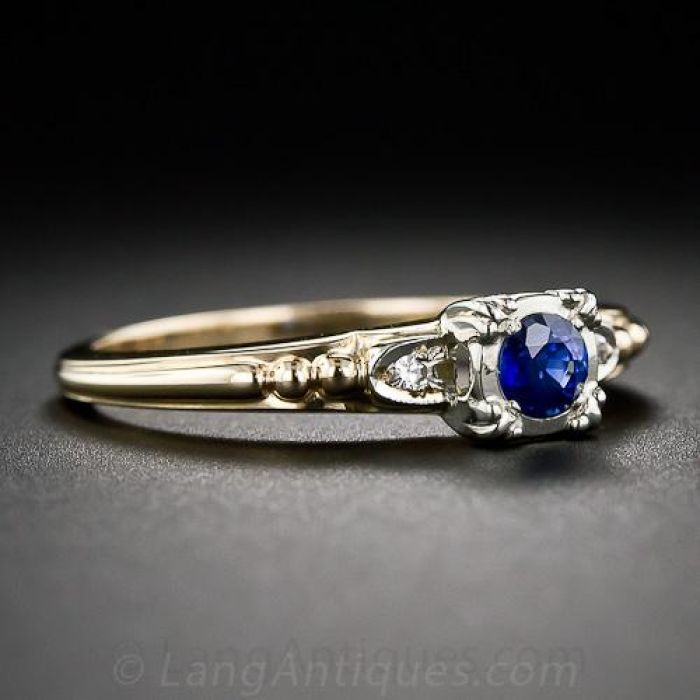 1940s Vintage Sapphire Engagement Ring
