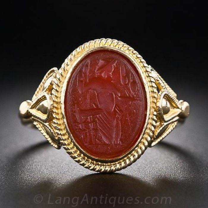 22 Karat Carnelian Intaglio Ring