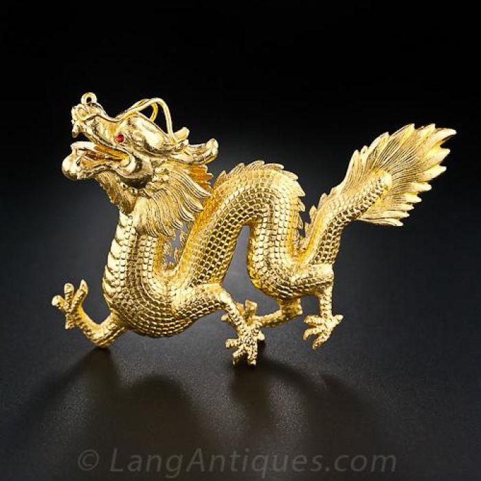 【受注生産品】 Karat 22 Gold Dragon Chinese 工芸品