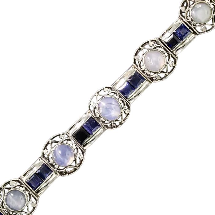 Art Deco Star Sapphire and Sapphire Bracelet