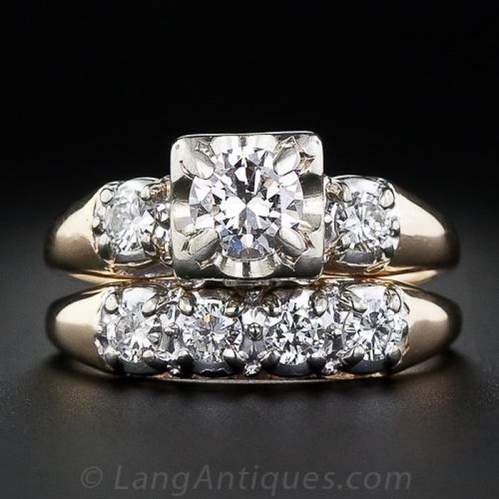 Vintage engagement ring illusion setting online