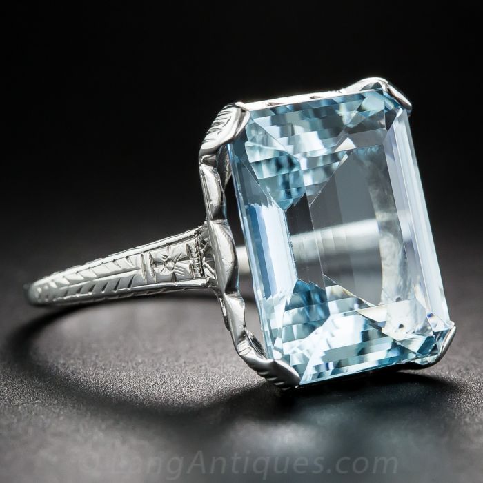 7.68 Carat Vintage Aquamarine Ring