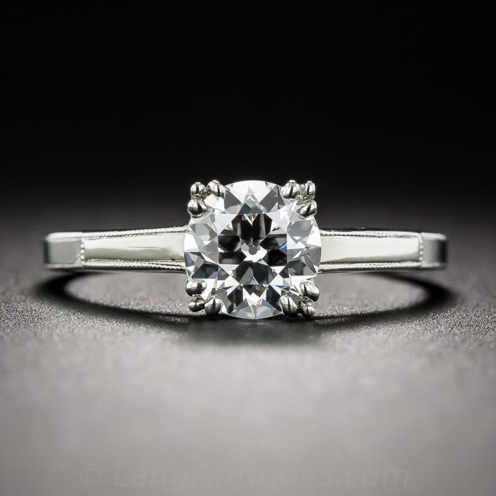 74 Carat Diamond GIA G VVS1 Vintage Solitaire Engagement Ring