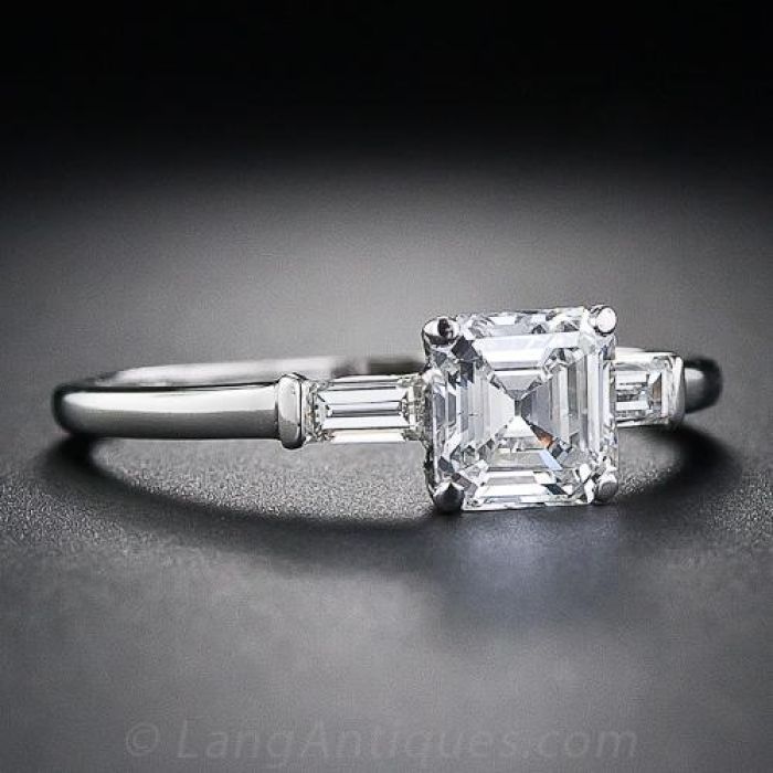 Vintage square cut engagement rings outlet