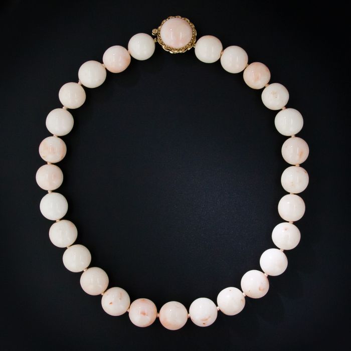 White coral bead necklace hot sale