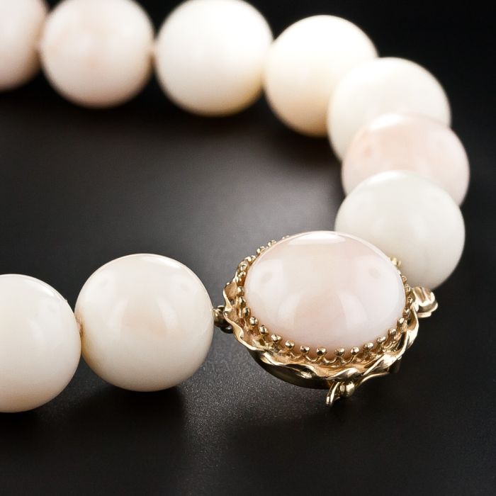 Angel Skin Coral Bead Necklace