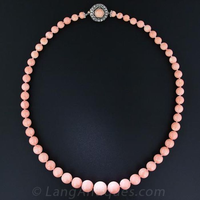 Vintage angel skin coral necklace discount