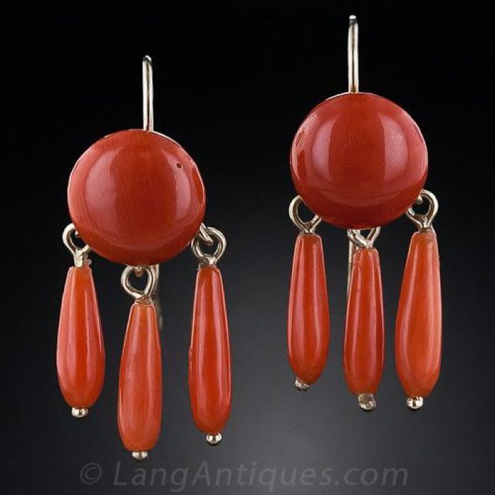 Vintage coral earrings top