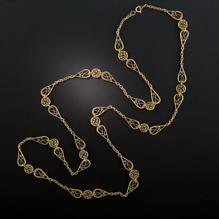ルリアンリンクス Antique French Fancy Link Chain Necklace