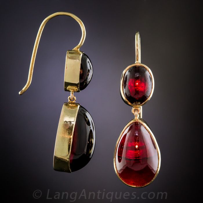 Garnet leverback earrings discount