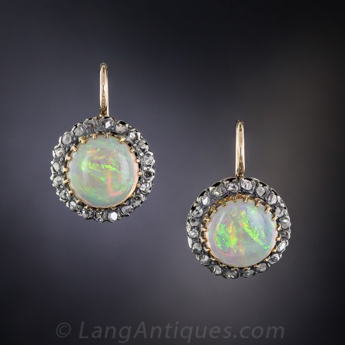 Antique opal earrings discount