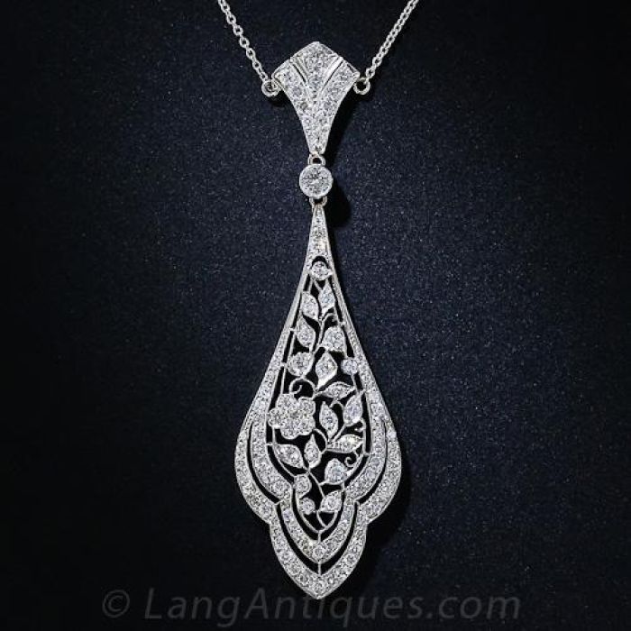 Art deco lavalier necklace discount