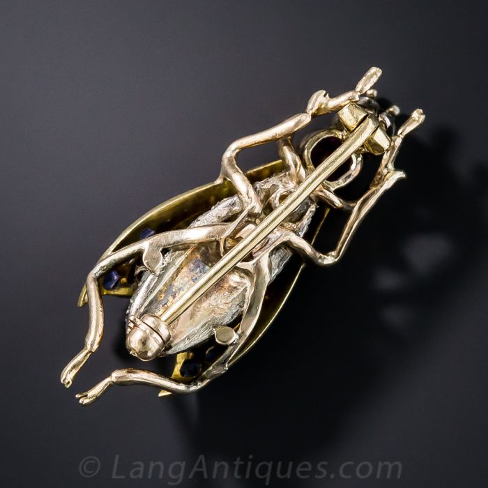 Antique Ruby, Sapphire and Diamond Wasp Pin