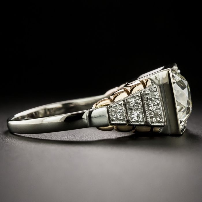 Art Deco 2.58 Carat Old Mine-Cut Diamond Ring - GIA M SI2