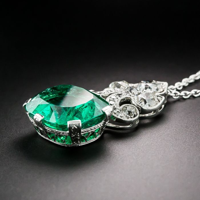 Pt900 エメラルド ダイヤモンド ピアス 0.41ct D0.18ct