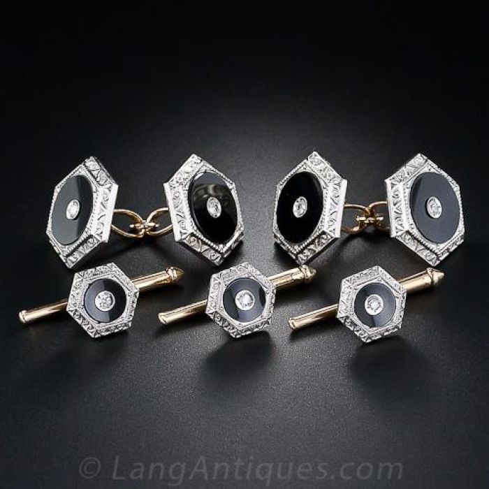 アクセサリー wsd2 art-deco-cufflinks-and-stud-