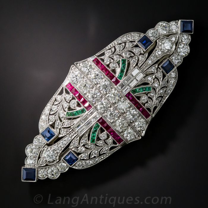 イギリスアンティーク マルカジット ダブルクリップ ブローチ マーカ