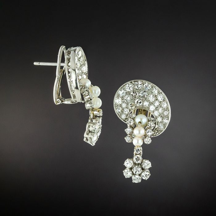 Vintage Art Deco Pearl Dangle Earrings online