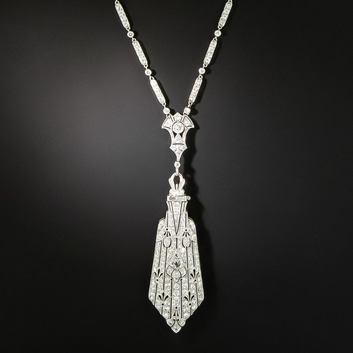 Art Deco Diamond Lorgnette Necklace