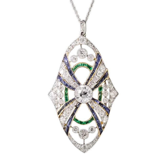 ✨Emerald Art Deco Necklace✨ store