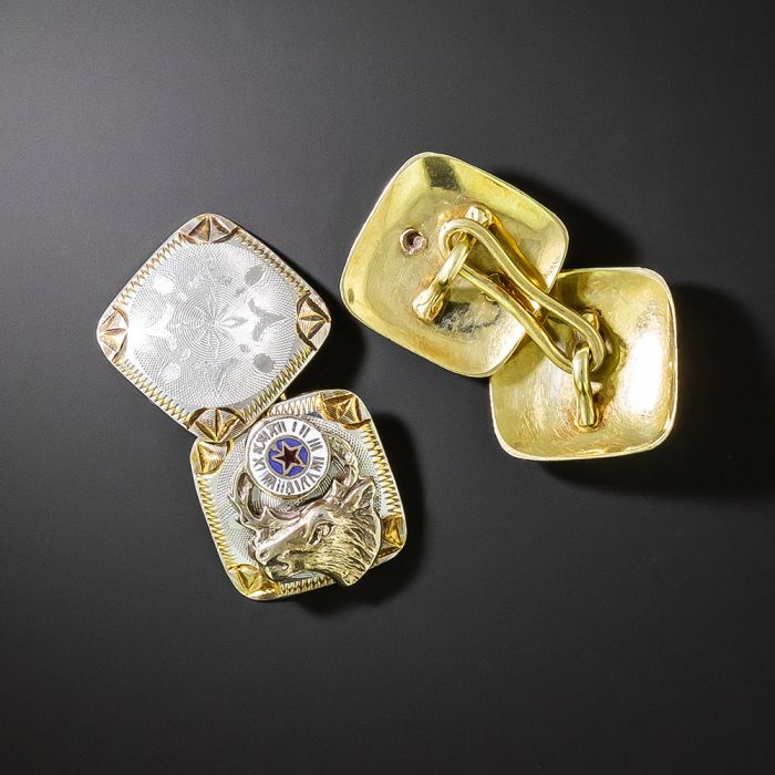 Art Deco Elks Club Cufflinks by Charles Keller & Co.