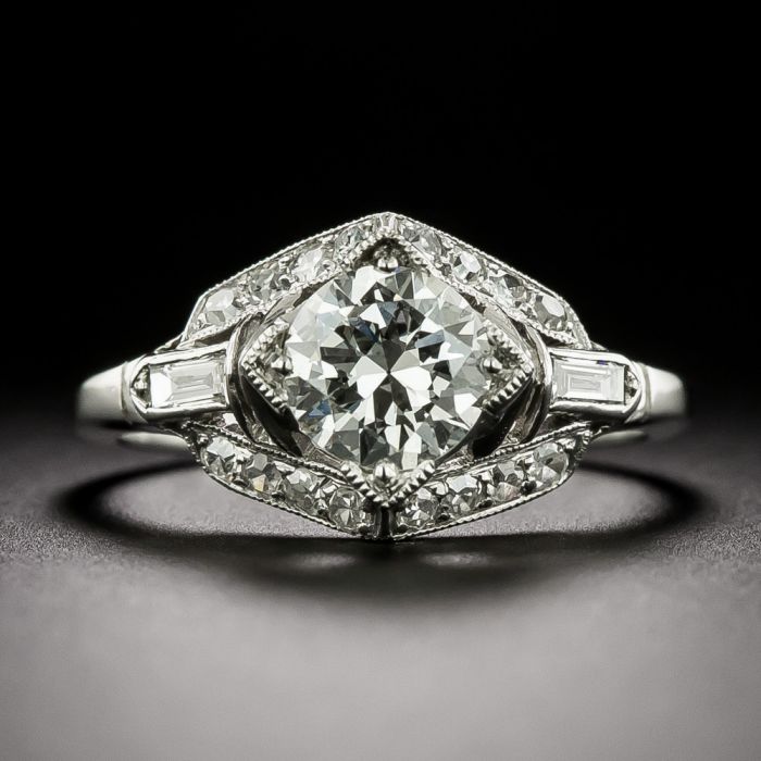 art deco unique shaped engagement rings