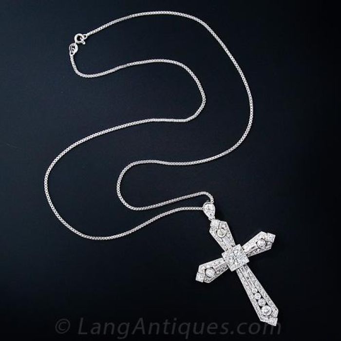 Diamond cross offers Necklace platinum