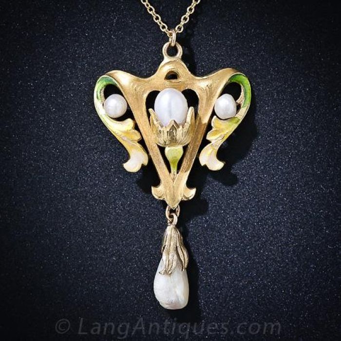 Art deco lavalier necklace discount