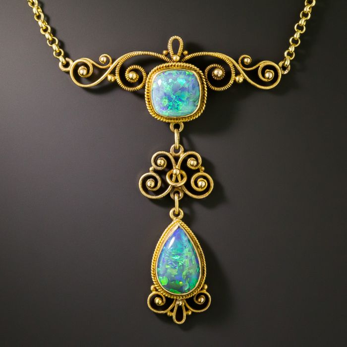 アクセサリー CAREERING SEQUEL COLOUR 701N (YW) Art Nouveau Opal Necklace and Earrings by Thomas Brogan